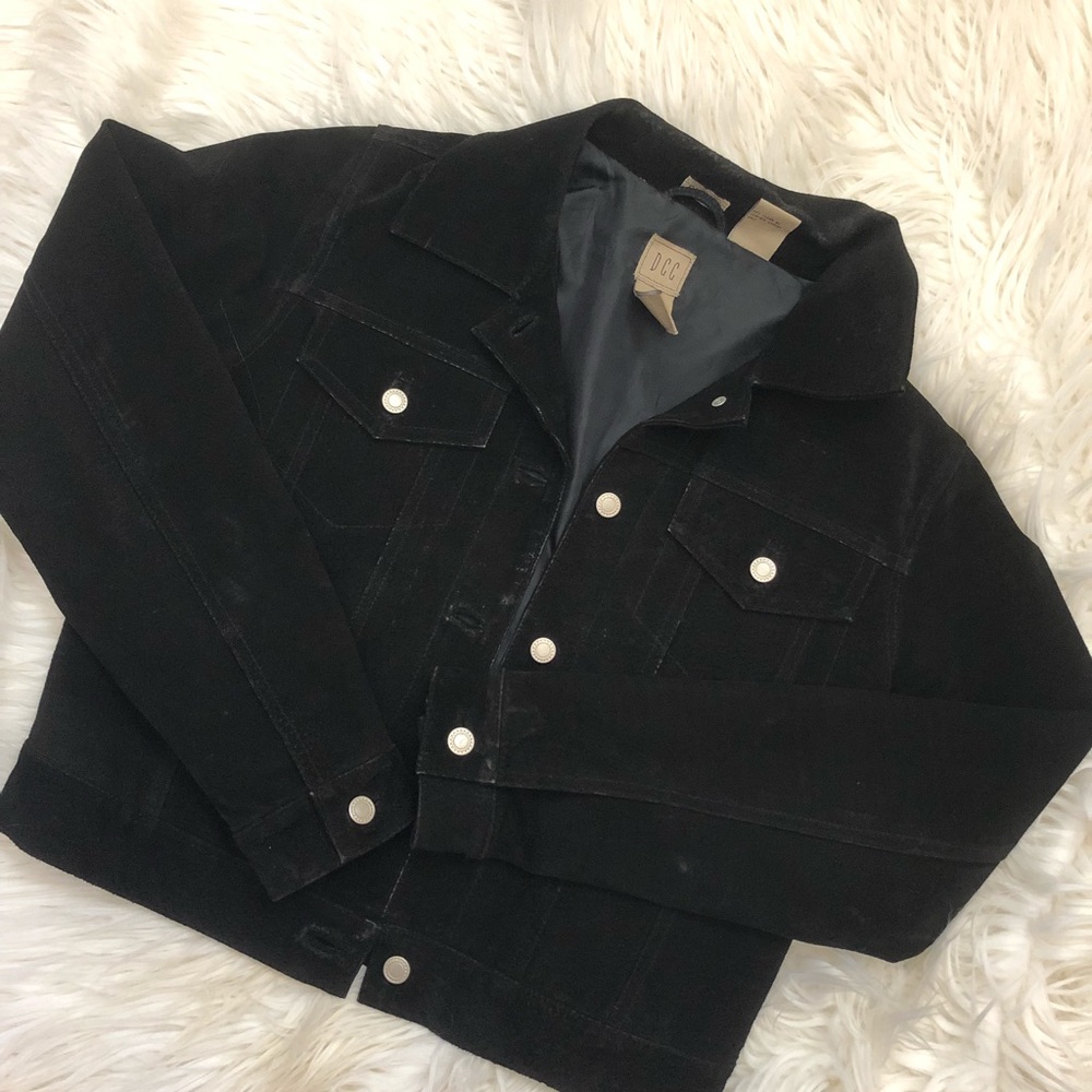 DCC black suede small jacket size small
